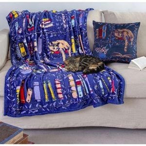 Library Cat Blanket Throw